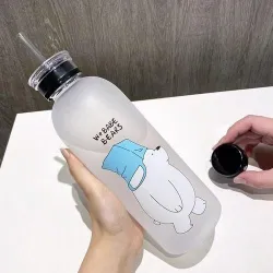 Frosted Panda Bear Design Water Bottle 